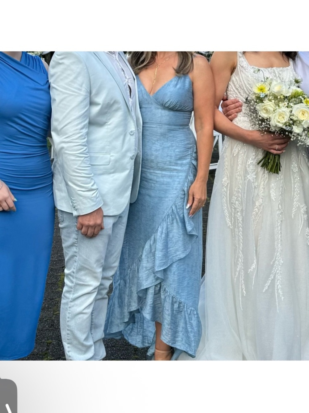 Tularosa Powder Blue Ruffle High-Low Slip Dress - Picture 4 of 4